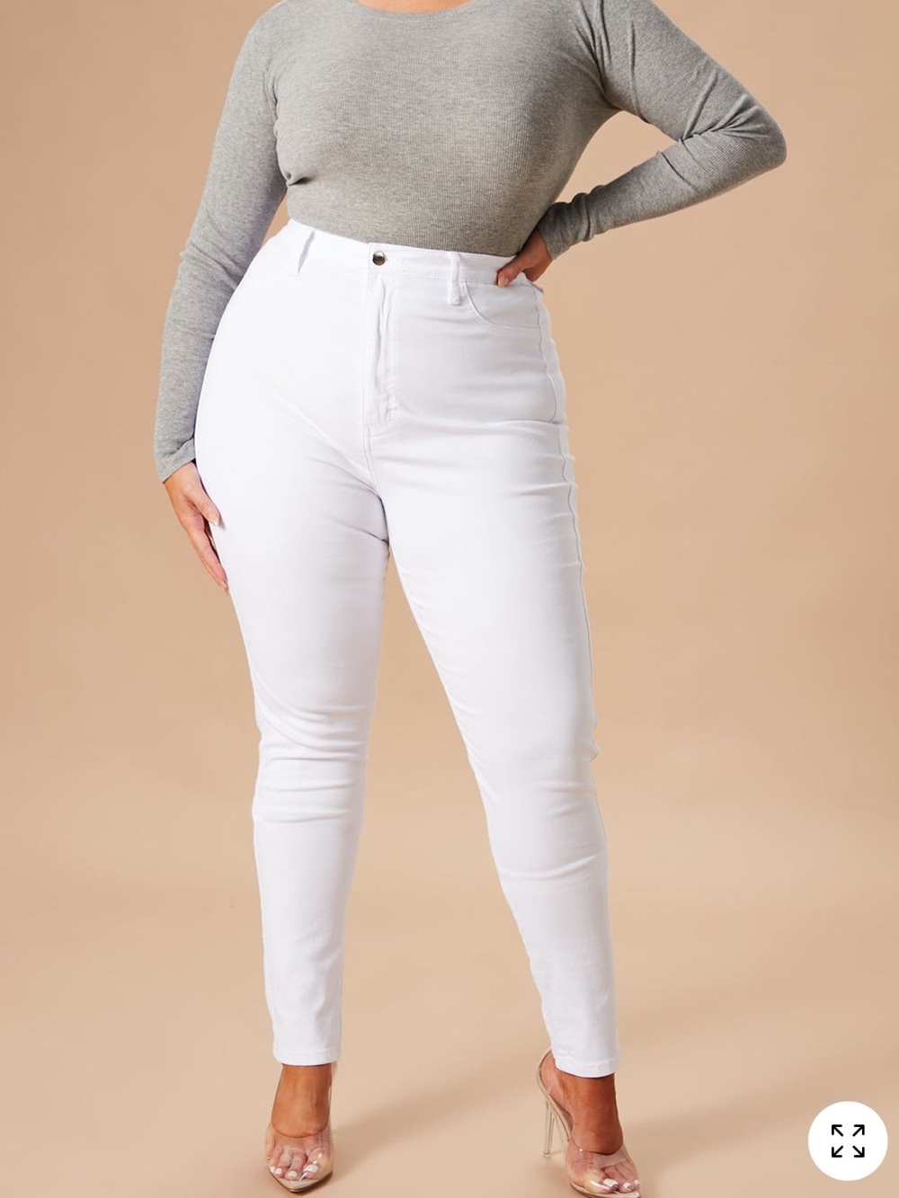 Fashion Nova High-Rise White Skinny Jeans